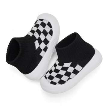 Baby Boy Girl Non-Skid Indoor Infant Walking Shoes Breathable Warm Elastic Sock Shoes With Memory Sole Protect Toes Outdoor Sneakers