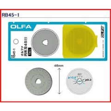 The maximum sharpness / Made in Japan /OLFA 45 mm tungsten steel Ergonomic Rotary Cutter & 45mm Rotary Blade Refill, 1-Pack Value Set