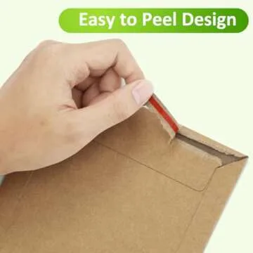 Famagic 9x12 Photo Mailers 50 Pack - Brown Self Seal Document Mailers Cardboard Envelopes, Stay Flat Photo Envelopes 9.25 x 11.75 Inches