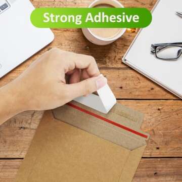 Famagic 9x12 Photo Mailers 50 Pack - Brown Self Seal Document Mailers Cardboard Envelopes, Stay Flat Photo Envelopes 9.25 x 11.75 Inches