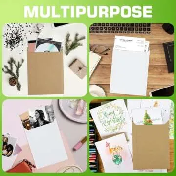 Famagic 9x12 Photo Mailers 50 Pack - Brown Self Seal Document Mailers Cardboard Envelopes, Stay Flat Photo Envelopes 9.25 x 11.75 Inches