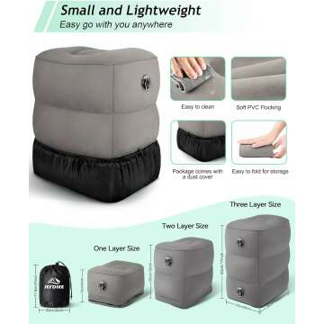 Inflatable Foot Rest Pillow for Travel Comfort