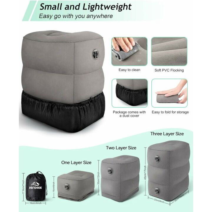 Inflatable Foot Rest Pillow for Travel Comfort