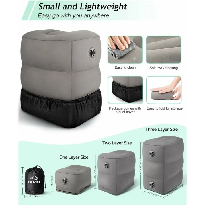 Inflatable Foot Rest Pillow for Travel Comfort