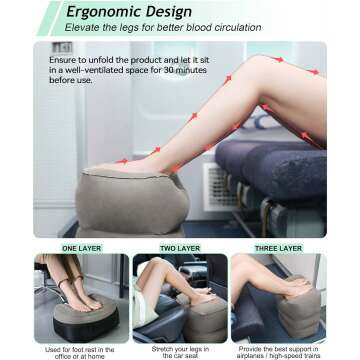 Inflatable Foot Rest Pillow for Travel Comfort