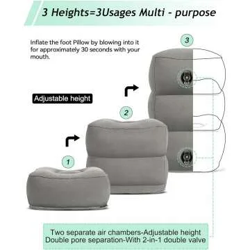 Inflatable Foot Rest Pillow for Travel Comfort