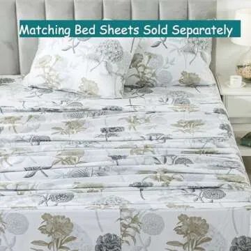 FADFAY Floral Duvet Cover Set King Cotton Vibrant Design