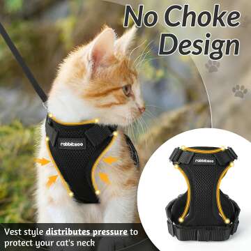 Escape Proof Cat Harness and Leash - Black XS