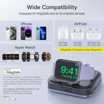 Upgraded 3 in 1 Wireless Charger for MagSafe
