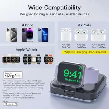 Upgraded 3 in 1 Wireless Charger for MagSafe