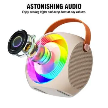 Kids Karaoke Machine, Mini Bluetooth Karaoke Speaker with 2 Wireless Microphone