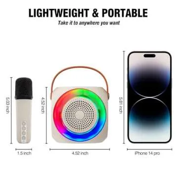 Kids Karaoke Machine with Wireless Microphone & Lights