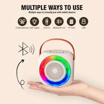 Kids Karaoke Machine with Wireless Microphone & Lights