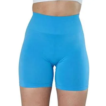 AUROLA Intensify Workout Shorts for Women Seamless Scrunch Short Gym Yoga Running Sport Active Exercise Fitness Shorts(S,Azure Blue)