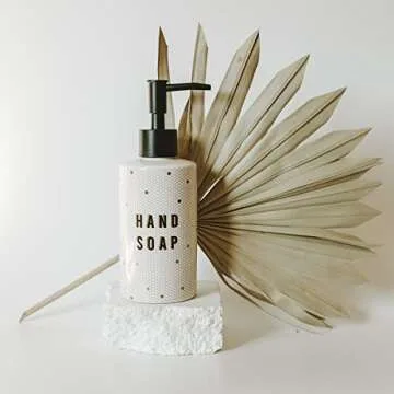 Sweet Water Decor Gold Tile Hand Soap Dispenser | Refill Hand Soap Dispenser | 8.5 oz Refillable Whi...