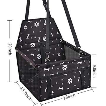 Portable SWIHELP Dog Car Seat for Small Pets and Puppies