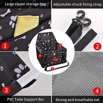 Portable SWIHELP Dog Car Seat for Small Pets and Puppies