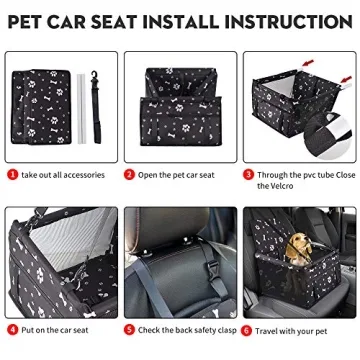 Portable SWIHELP Dog Car Seat for Small Pets and Puppies