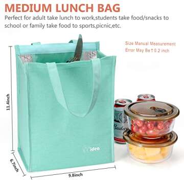 CCidea Lunch Bag for Women Men, Simple Insulated Lunch Box, Reusable Lunch Boxes for School Work Tra...