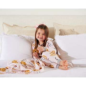 Mud Pie Baby Girls' Milk and Cookies Pajama Set, Pink, 12-18, 12 Months-18 Months