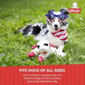 Multipet Mini Lamb Chop Officially Licensed, Plush, Squeak Pet Toy (White, 10')