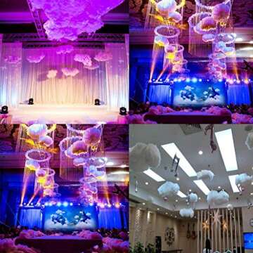 KODORIA Artificial Cloud Props Imitation Cotton 3D Cloud Room DIY Decorative Hanging Ornament Decoration Art Stage Wedding Party for Stage Show Party Decor - 25 x 20 x 20 cm
