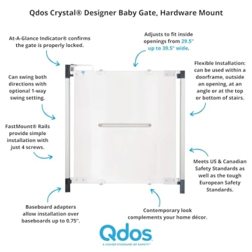 Stylish Qdos Crystal Baby Gate for Kids and Pets - Easy Install