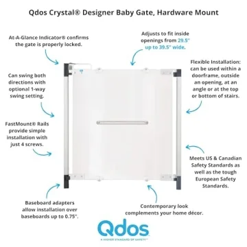 Stylish Qdos Crystal Baby Gate for Kids and Pets - Easy Install