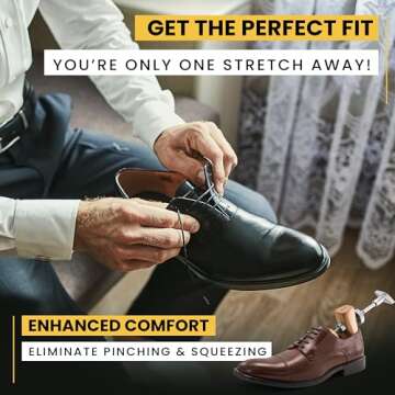 HOUNDSBAY Shoe Stretcher, Bulldog Premium Professional 2-way Wooden Shoe Stretcher for Men, Shoe Wid...