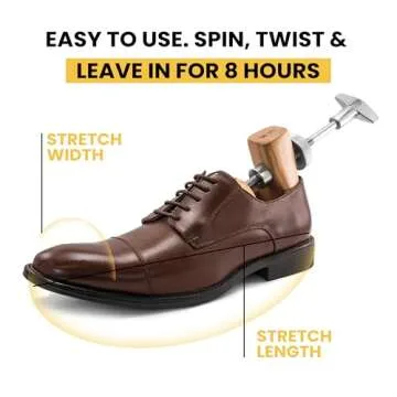 HOUNDSBAY Shoe Stretcher, Bulldog Premium Professional 2-way Wooden Shoe Stretcher for Men, Shoe Widener & Stretcher for Men with Wide Feet