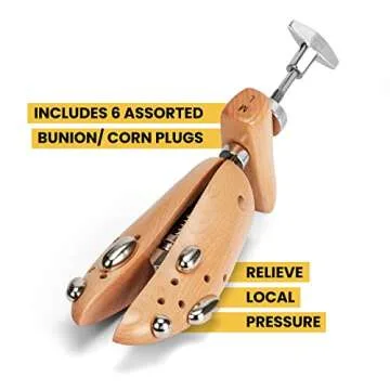HOUNDSBAY Shoe Stretcher, Bulldog Premium Professional 2-way Wooden Shoe Stretcher for Men, Shoe Widener & Stretcher for Men with Wide Feet