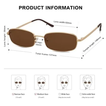 SOJOS Retro Small Rectangle Sunglasses for Trendy Styles