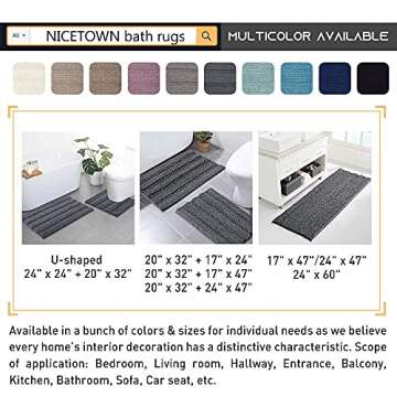 Soft Chenille Bath Rug Sets for Stylish Home Decor