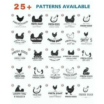 Custom Egg Stamps for Fresh Eggs Personalized, Personalized Chicken Egg Stamp with Logo Name, Customized Egg Stamper for Chicken Eggs, Custom Rubber Stamps for Farm Chicken Coop Branding 1"