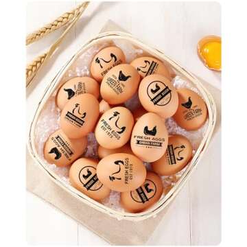 Custom Egg Stamps for Fresh Eggs Personalized, Personalized Chicken Egg Stamp with Logo Name, Customized Egg Stamper for Chicken Eggs, Custom Rubber Stamps for Farm Chicken Coop Branding 1"