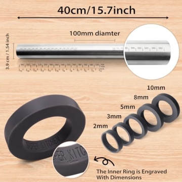 Adjustable Non-Stick Rolling Pin for Easy Baking