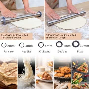 Adjustable Non-Stick Rolling Pin for Easy Baking