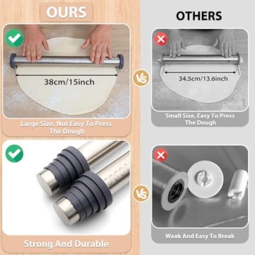 Adjustable Non-Stick Rolling Pin for Easy Baking