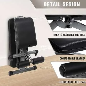 RitFit Adjustable/Foldable Utility Weight Bench for Home Gym, Weightlifting and Strength Training - Bonus Workout Poster with 35 Total Body Exercises（PWB01-2023 New Version）