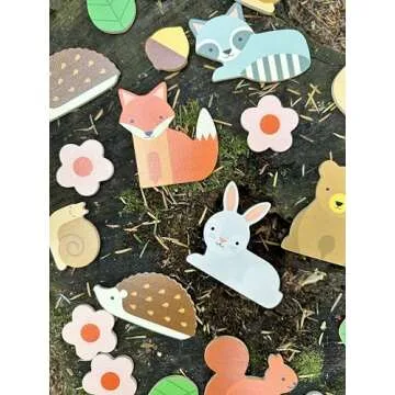 Petit Collage: Woodland Wobble | Wooden Stacking Game for Kids | Roll The Die and Stack The Objects on The Mushroom | Don't let The Tower Fall!| Great for Ages 4+