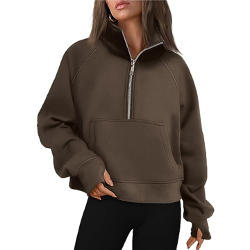 AUTOMET Womens Sweatshirts Half Zip Cropped Pullover Fleece Quarter Zipper Hoodies 2025 Fall Fashion...