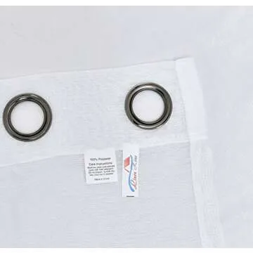 LinenZone Sheer Curtains. Faux Linen White Sheer Curtains. 2 Sheer Curtain Panels in Package. Elegant 84 Inch Curtains for Living Room, Bedroom, Kitchen, Nursery. (Karina 54 x 84)