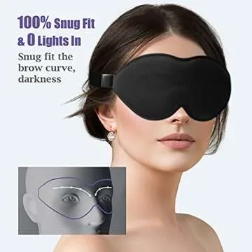 onaEz Sleep Mask, 3D Contoured Light Blocking Eye Mask