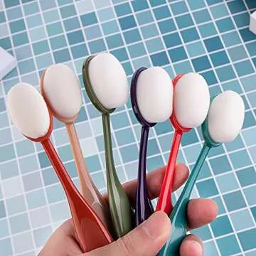 Craft Ink Blending Brushes,Ink Blending Tool 6 Colorful Pack Set Broad Application Assortment Crafter Color Coded Handles(Dark Color-Rainbow 4)