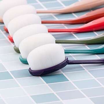 Craft Ink Blending Brushes,Ink Blending Tool 6 Colorful Pack Set Broad Application Assortment Crafter Color Coded Handles(Dark Color-Rainbow 4)