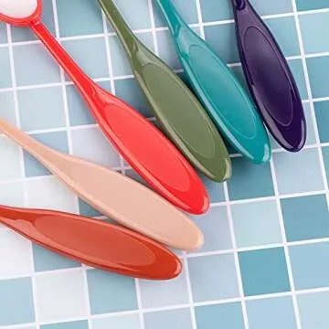 Craft Ink Blending Brushes,Ink Blending Tool 6 Colorful Pack Set Broad Application Assortment Crafter Color Coded Handles(Dark Color-Rainbow 4)