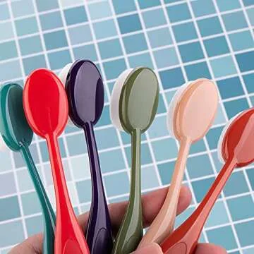 Craft Ink Blending Brushes,Ink Blending Tool 6 Colorful Pack Set Broad Application Assortment Crafter Color Coded Handles(Dark Color-Rainbow 4)