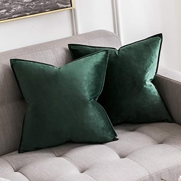 MIULEE Pack of 2 Decorative Velvet Throw Pillow Covers – Soft Cushion Case for Sofa, Bedroom, Car,...
