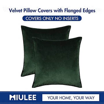 Luxurious MIULEE Velvet Pillow Covers Soft Durable 24x24