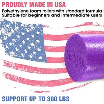 Yes4All Soft-Density Round PE Foam Roller for Pilates, Yoga, Stretching, Balance & Core Exercises - 18 inch Purple